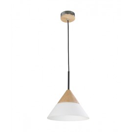 CLA-Finn: Blonde Wood & Opal Glass Pendant Lights